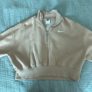 Nike Women's Beige Half-Zip Sweater